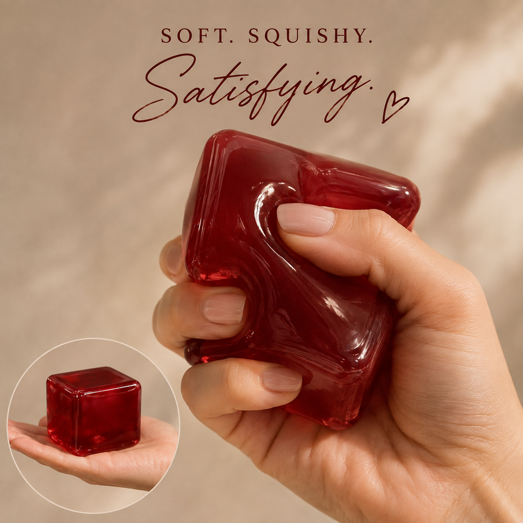 Red Square Jelly Cube Squish Toy