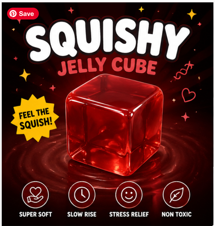 Red Square Jelly Cube Squish Toy