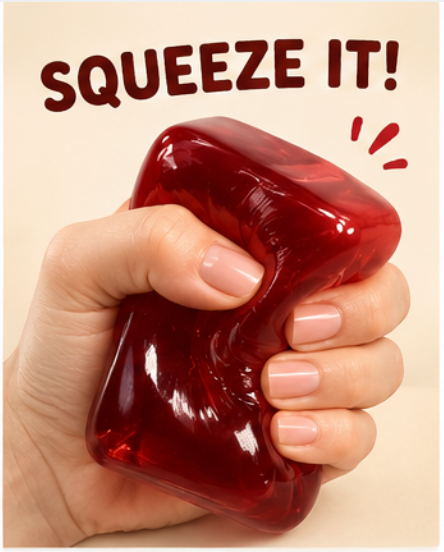 Red Square Jelly Cube Squish Toy